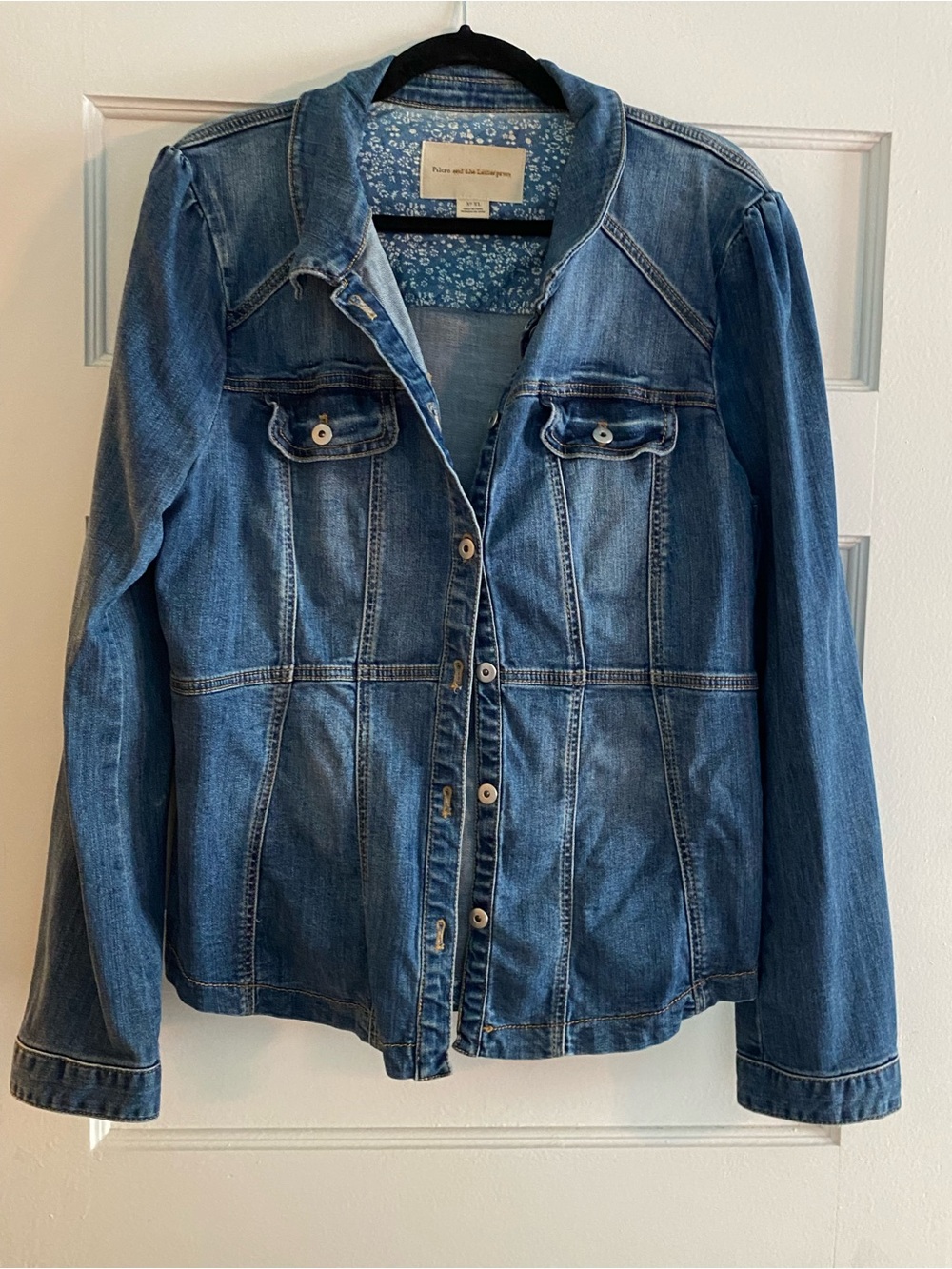 Anthropologie Pilcro and Letterpress Puff Sleeve Denim Jacket